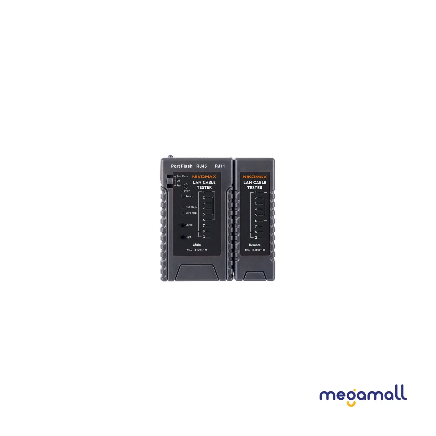 NMC-TE100PF - Cable Tester, UTP/STP, RJ11, RJ12, RJ45, with PortFlash Function and LED Light