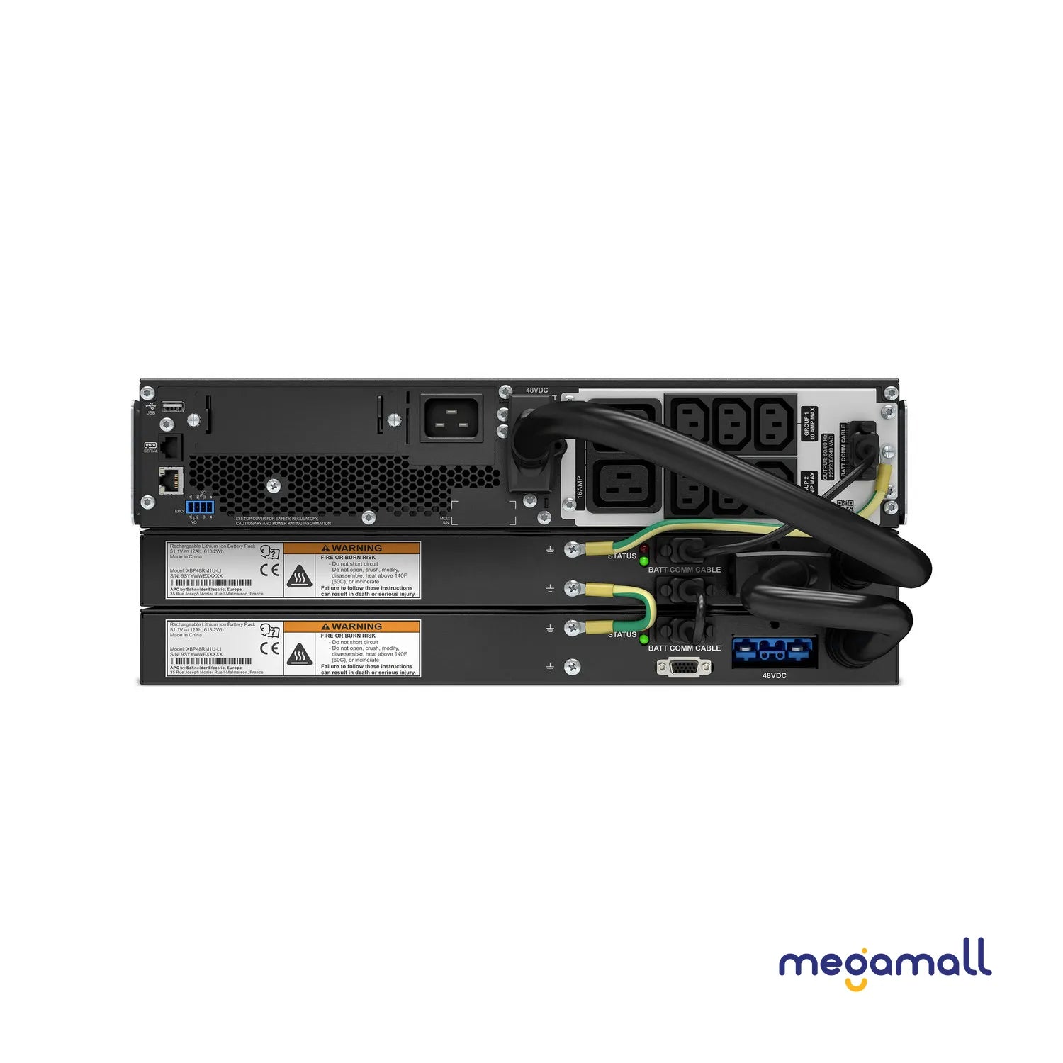 SRTL2200RMXLI - APC Smart-UPS On-Line, 2200VA, Rackmount 3U, 230V, 6x C13+2x C19 IEC outlets, SmartSlot, Extended runtime, W/ rail kit,W/ Lithium-ion external battery