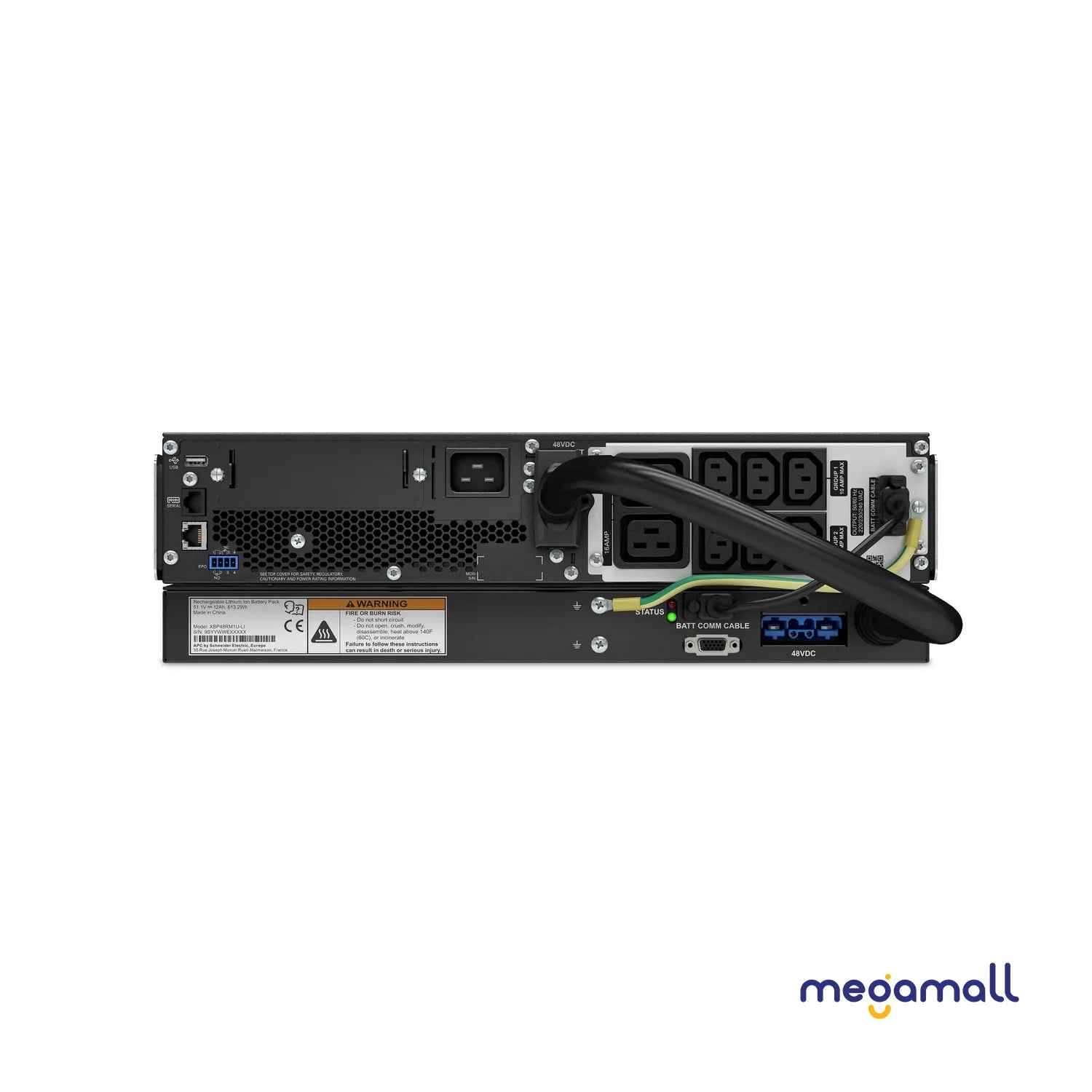 SRTL2200RMXLI - APC Smart-UPS On-Line, 2200VA, Rackmount 3U, 230V, 6x C13+2x C19 IEC outlets, SmartSlot, Extended runtime, W/ rail kit,W/ Lithium-ion external battery