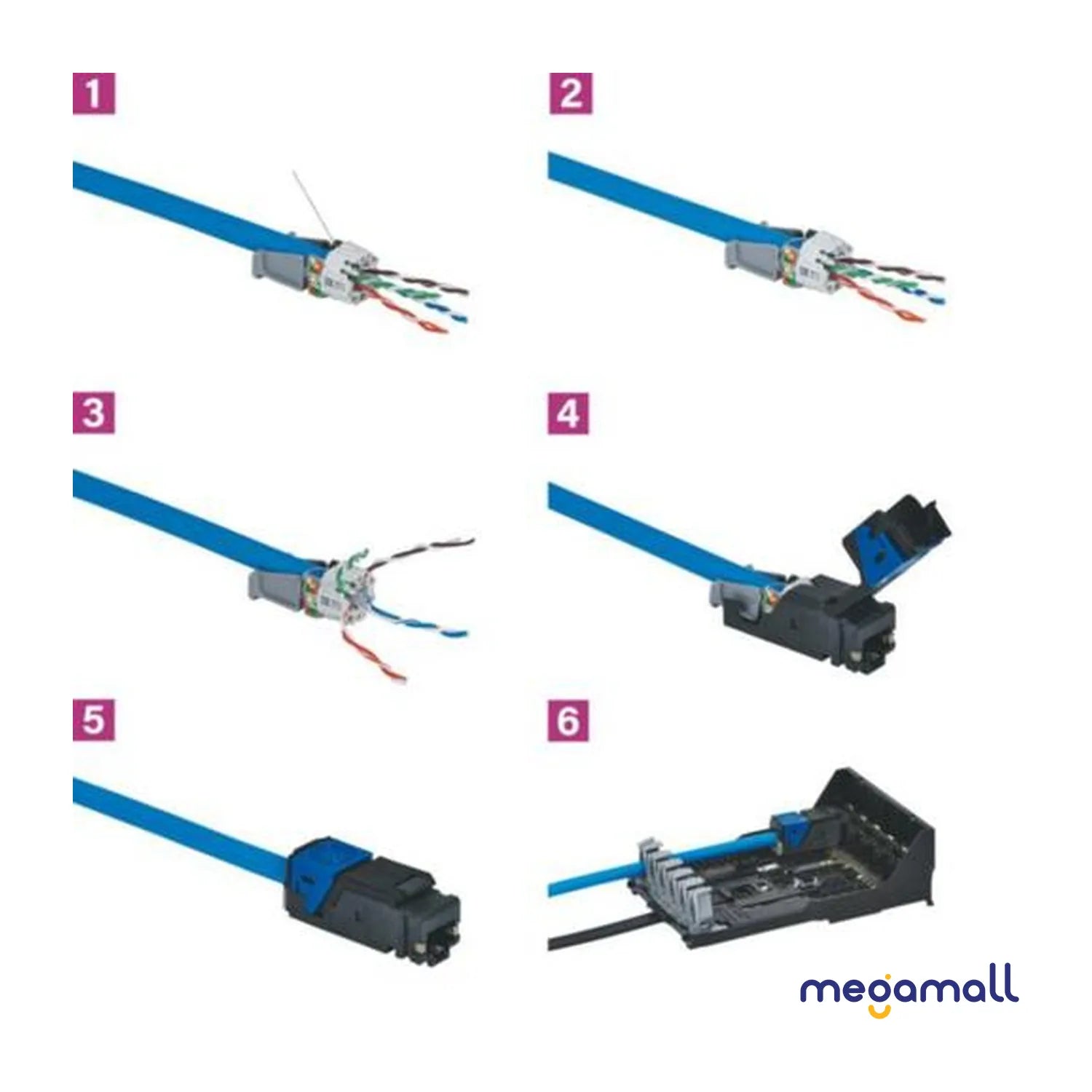 033763 - LCS³ Cat6 UTP High Density RJ45 Connector - Pack of 6