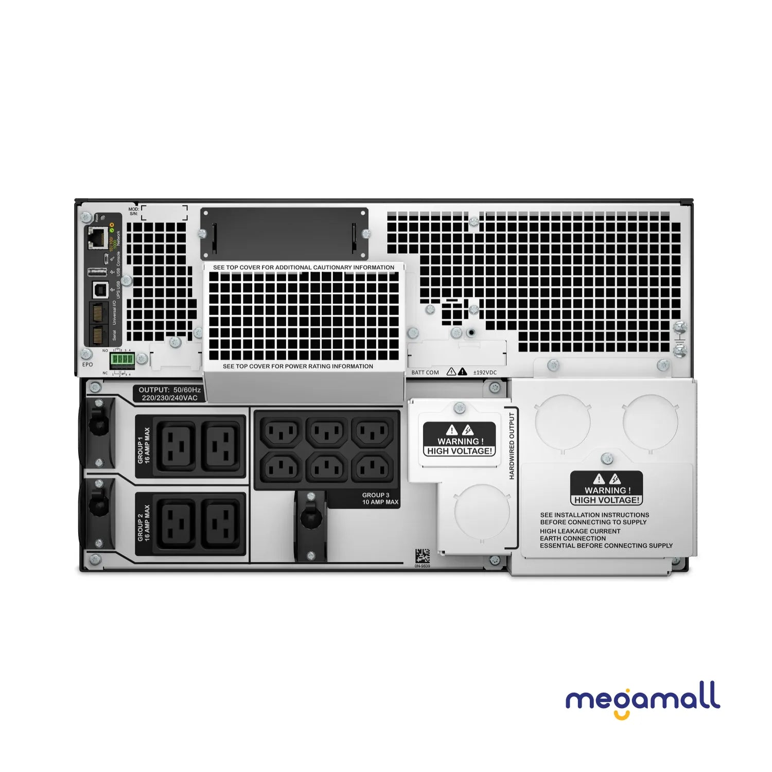 SRT10KRMXLI - APC Smart-UPS On-Line, 10kVA/10kW, Rackmount 6U, 230V/400V, 6x C13+4x C19 IEC outlets, Network Card+SmartSlot, Extended runtime, W/ rail kit