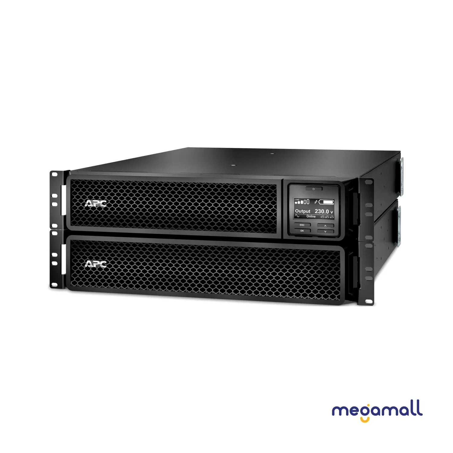 SRT3000RMXLI - APC Smart-UPS On-Line, 3kVA, Rackmount 2U, 230V, 8x C13+2x C19 IEC outlets, SmartSlot, Extended runtime, W/ rail kit