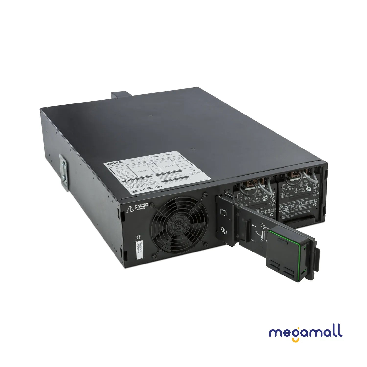 SRT5KRMXLI - APC Smart-UPS On-Line, 5kVA, Rackmount 3U, 230V, 6x C13+4x C19 IEC outlets, Network Card+SmartSlot, Extended runtime, W/ rail kit