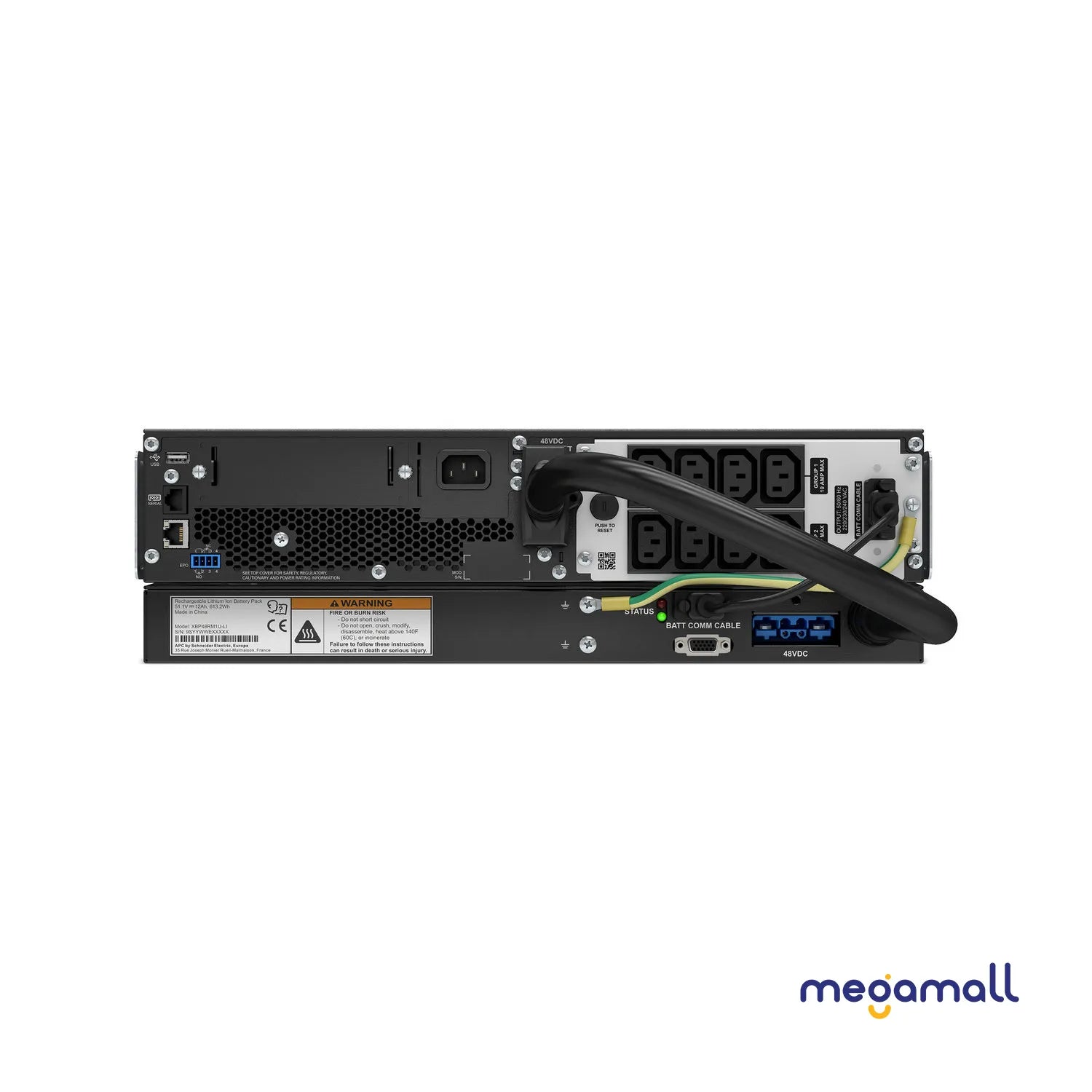 SRTL1500RMXLI - APC Smart-UPS On-Line, 1500VA, Rackmount 3U, 230V, 8x C13 IEC outlets, SmartSlot, Extended runtime, W/ rail kit, W/ Lithium-ion external battery