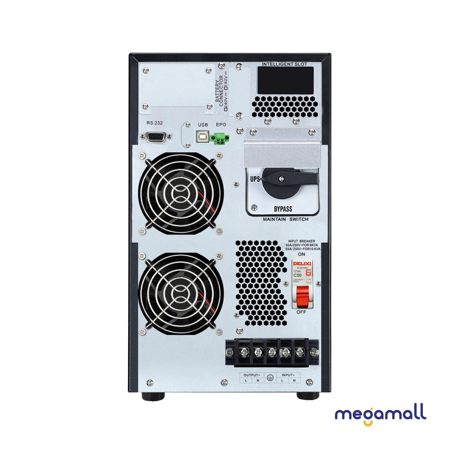 SRV10KIL - APC Easy UPS On-Line, 10kVA/10kW, Tower, 230V, Hard wire 3-wire(1P+N+E) outlet, Intelligent Card Slot, LCD, Extended Runtime